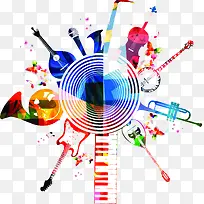 彩色时尚乐器吉他二胡-空若网 彩色时尚乐器吉他二胡-空若网