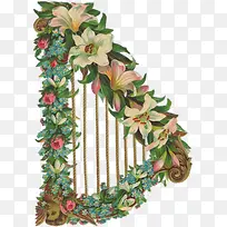 手绘彩色花朵乐器-空若网 手绘彩色花朵乐器-空若网