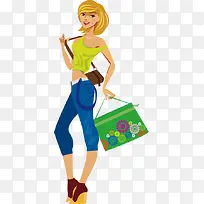 时尚夏日清凉女孩手绘-空若网 时尚夏日清凉女孩手绘-空若网