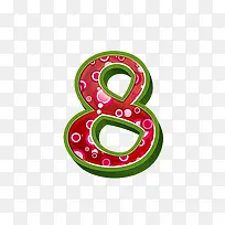 紫红立体字母数字8-空若网 紫红立体字母数字8-空若网
