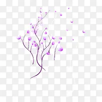 卡通手绘紫色花枝-空若网 卡通手绘紫色花枝-空若网