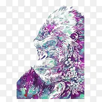 水彩猩猩-空若网 水彩猩猩-空若网