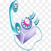 手绘蓝紫色卡通电话-空若网 手绘蓝紫色卡通电话-空若网