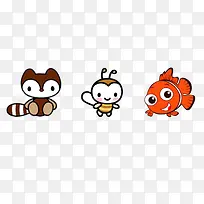 卡通手绘小动物-空若网 卡通手绘小动物-空若网