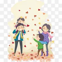 卡通人物落叶素材-空若网 卡通人物落叶素材-空若网