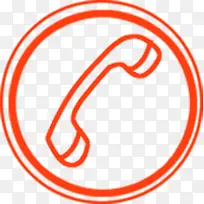 红色卡通电话图标-空若网 红色卡通电话图标-空若网