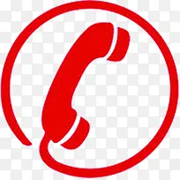 红色线条电话图标-空若网 红色线条电话图标-空若网