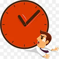 看表的人红色卡通图标-空若网 看表的人红色卡通图标-空若网