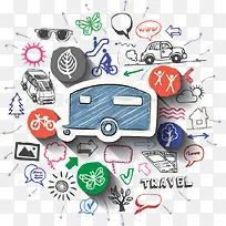 卡通手绘汽车-空若网 卡通手绘汽车-空若网