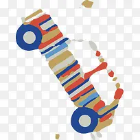 卡通手绘炫彩汽车-空若网 卡通手绘炫彩汽车-空若网