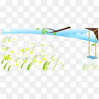 矢量手绘春天背景素材-空若网 矢量手绘春天背景素材-空若网