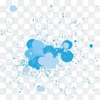 矢量蓝色水彩装饰图案-空若网 矢量蓝色水彩装饰图案-空若网