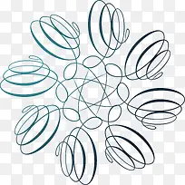 矢量蓝色装饰对称螺旋线-空若网 矢量蓝色装饰对称螺旋线-空若网