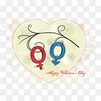 矢量图爱心男女符号-空若网 矢量图爱心男女符号-空若网