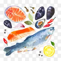 水彩海产品-空若网 水彩海产品-空若网