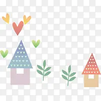 卡通房子png矢量元素-空若网 卡通房子png矢量元素-空若网