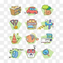 手绘小汽车矢量图-空若网 手绘小汽车矢量图-空若网