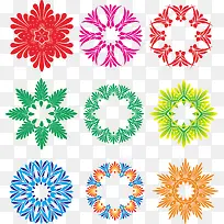 圆形花纹图样矢量彩色素材-空若网 圆形花纹图样矢量彩色素材-空若网