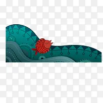 卡通鱼 卡通波浪 水纹-空若网 卡通鱼 卡通波浪 水纹-空若网