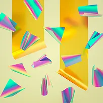 彩色立体几何图形-空若网 彩色立体几何图形-空若网