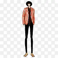 帅气条纹西装设计插画稿-空若网 帅气条纹西装设计插画稿-空若网