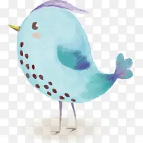 蓝色水彩鸟-空若网 蓝色水彩鸟-空若网