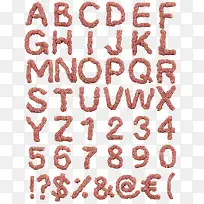 粉色英文字母与数字-空若网 粉色英文字母与数字-空若网