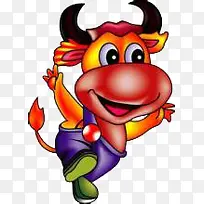 卡通可爱红色牛-空若网 卡通可爱红色牛-空若网