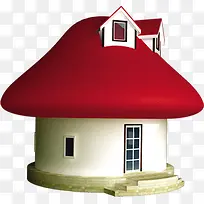 手绘红色可爱建筑-空若网 手绘红色可爱建筑-空若网