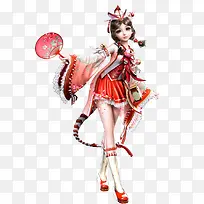 可爱红色服饰女生-空若网 可爱红色服饰女生-空若网