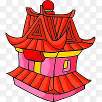 可爱喜庆红色房子-空若网 可爱喜庆红色房子-空若网