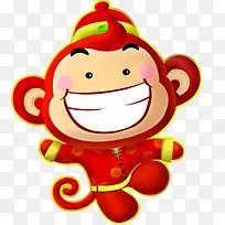 红色手绘可爱大嘴猴-空若网 红色手绘可爱大嘴猴-空若网