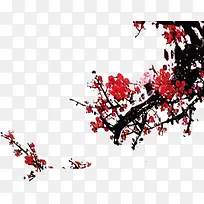 红色梅花可爱绘画-空若网 红色梅花可爱绘画-空若网