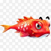 可爱红色鱼卡通-空若网 可爱红色鱼卡通-空若网