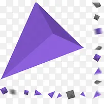 蓝色立体三角形漂浮装饰-空若网 蓝色立体三角形漂浮装饰-空若网