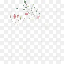 手绘粉蓝色水彩树叶-空若网 手绘粉蓝色水彩树叶-空若网