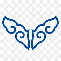 蓝色对称线条-空若网 蓝色对称线条-空若网