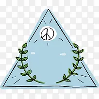 蓝色三角形手绘标签-空若网 蓝色三角形手绘标签-空若网