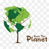 矢量绿色地球创意图案-空若网 矢量绿色地球创意图案-空若网
