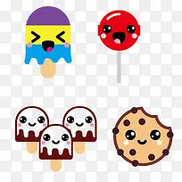 可爱冰激凌雪糕等甜品矢量素材-空若网 可爱冰激凌雪糕等甜品矢量素材-空若网