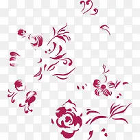中秋节红色水彩花朵-空若网 中秋节红色水彩花朵-空若网