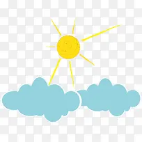 手绘可爱太阳云朵矢量图-空若网 手绘可爱太阳云朵矢量图-空若网