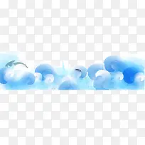 手绘蓝色云朵-空若网 手绘蓝色云朵-空若网