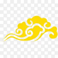 黄色可爱手绘云朵-空若网 黄色可爱手绘云朵-空若网