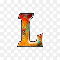 油彩肌理字母l-空若网 油彩肌理字母l-空若网