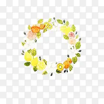 手绘水彩花环边框图案-空若网 手绘水彩花环边框图案-空若网