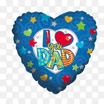 蓝色我爱爸爸英文汽球PNG-空若网 蓝色我爱爸爸英文汽球PNG-空若网