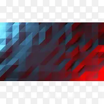 蓝红色三角形立体壁纸-空若网 蓝红色三角形立体壁纸-空若网