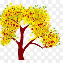 手绘彩色圆点大树-空若网 手绘彩色圆点大树-空若网