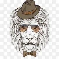 时尚动物插画矢量图-空若网 时尚动物插画矢量图-空若网